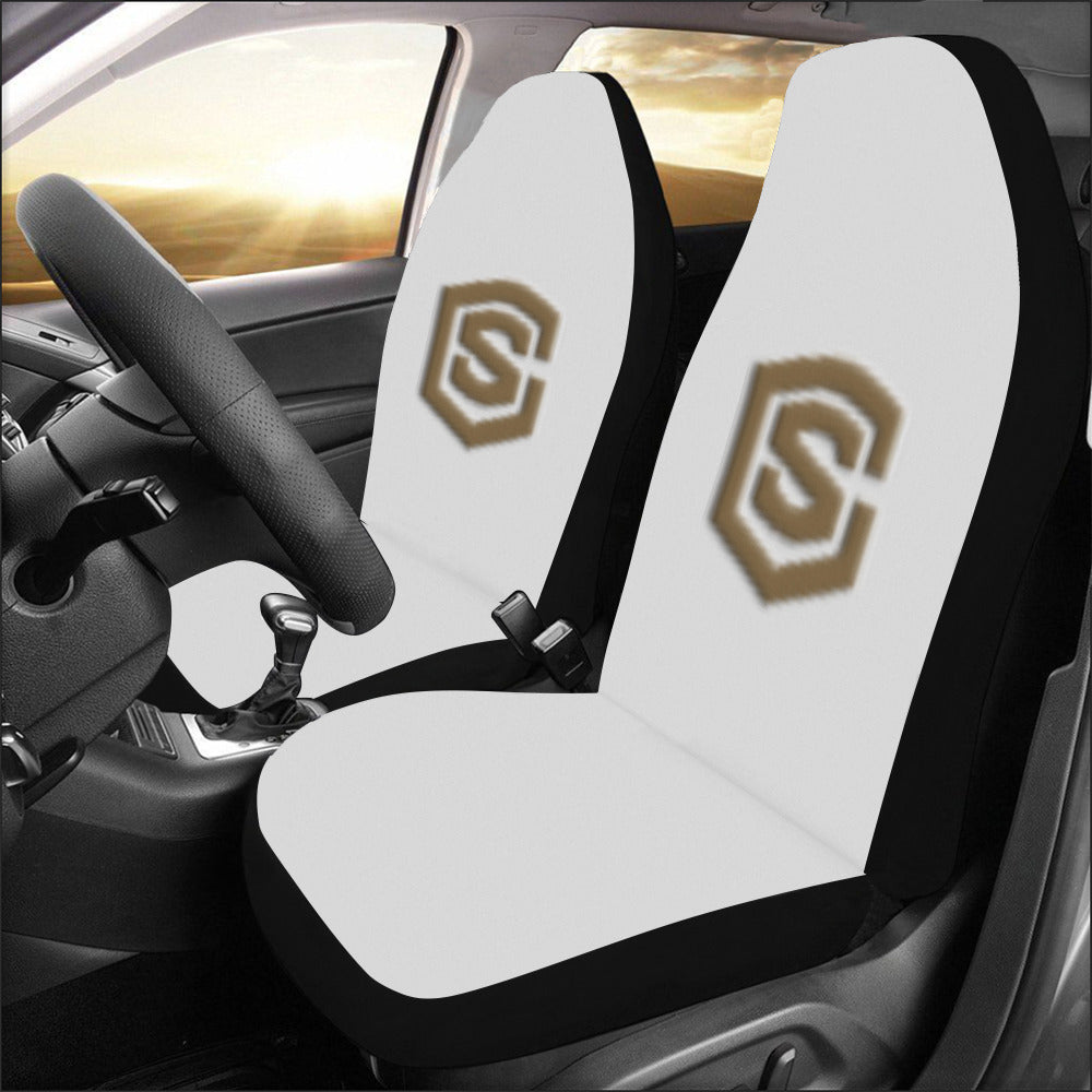 Grey Car Seat Covers Brown Logo Car Seat Covers (Set of 2)