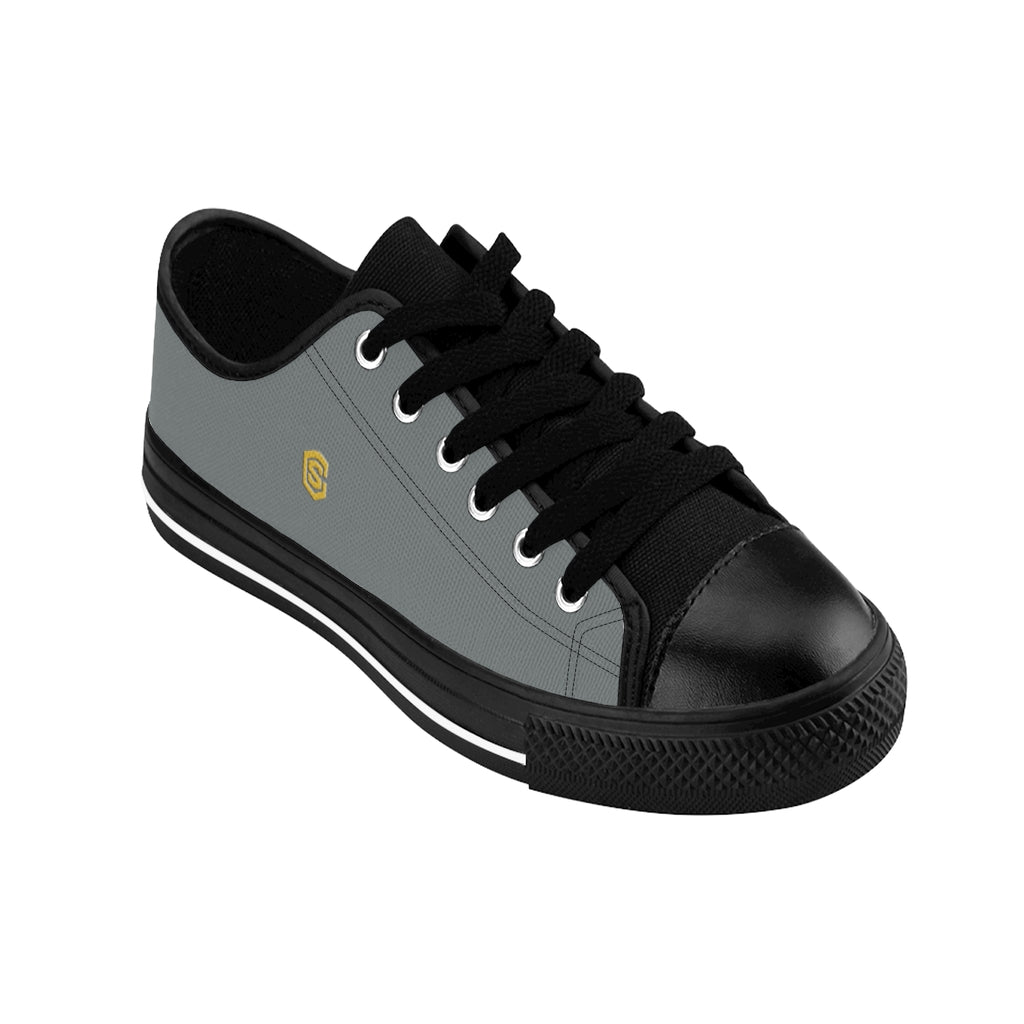 Grey Men's Sneakers golden logo