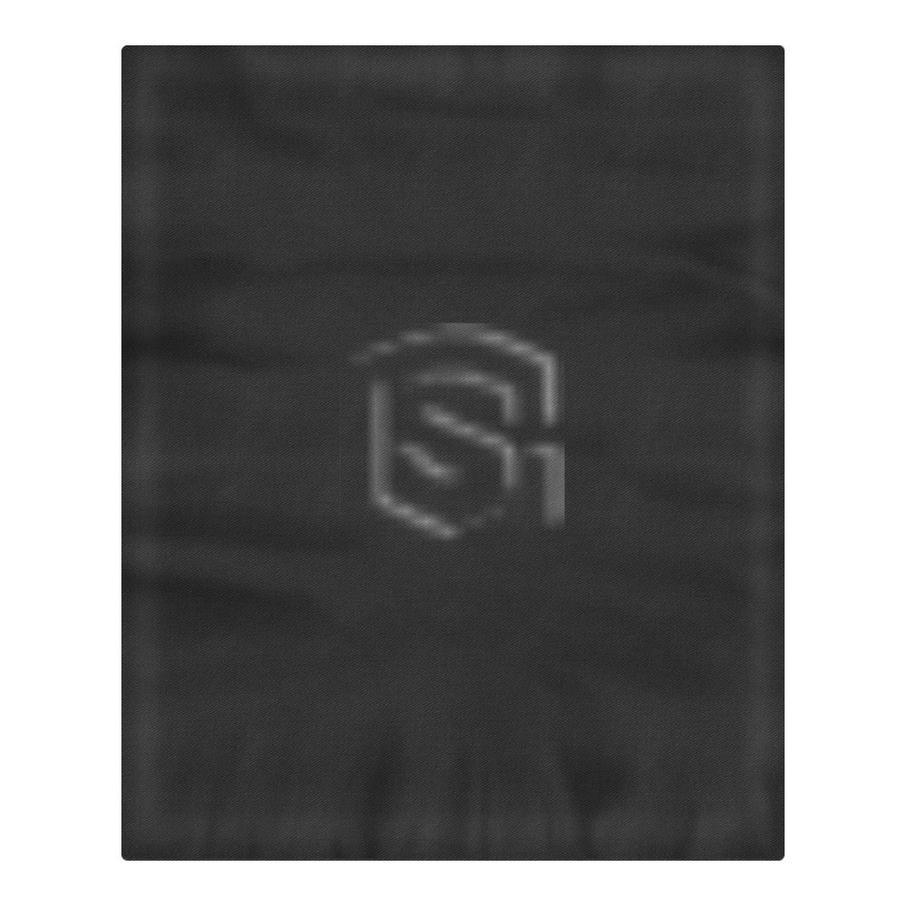 Black 3-Piece Bedding Set (1 Duvet Cover 86"x70"; 2 Pillowcases 20"x30")(One Side) wtih Black Logo 3-Piece Bedding Set (1 Duvet Cover 86"x70"; 2 Pillowcases 20"x30")(One Side)