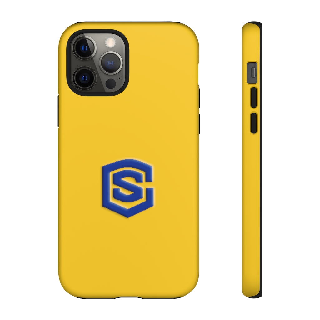 Yellow Tough Cases Blue Logo