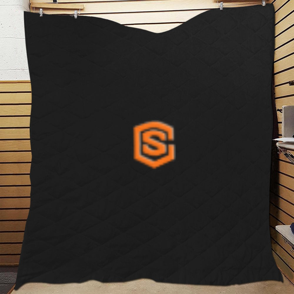 BLACK CUSTOM QUILT ORANGE LOGO Custom Quilt  70" x 80"