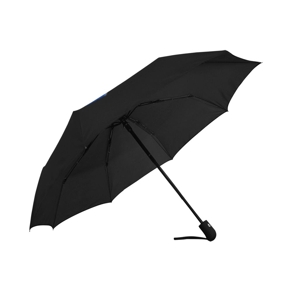 Black Anti-UV Automatic Umbrella With Blue Logo Anti-UV Automatic Umbrella(Outside Printing)(Model U09)