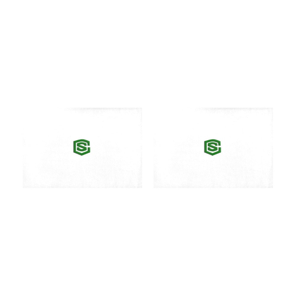 White Placemats 12" x 18" With Green Logo Placemats 12" x 18" (Set of 2)