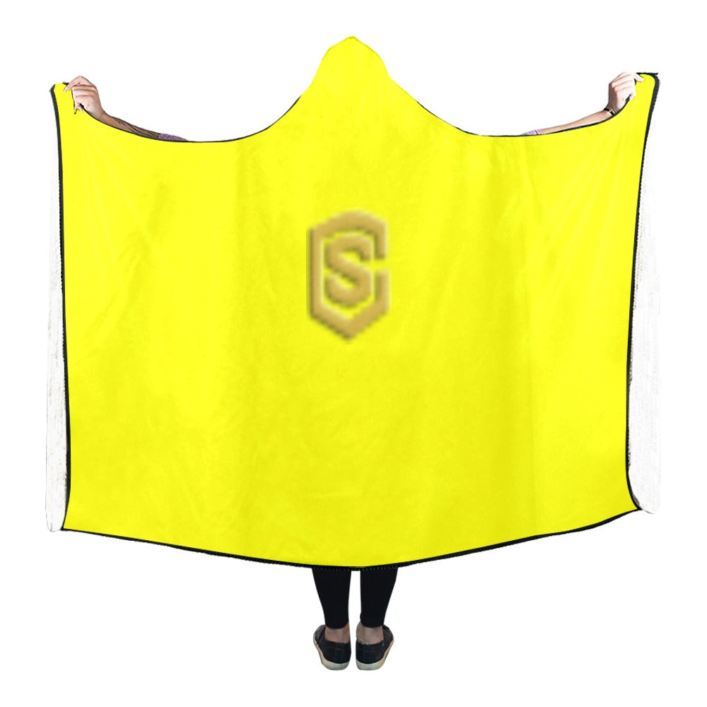 Yellow Hooded Blanket 80"x56" with White Logo Hooded Blanket 80"x56"