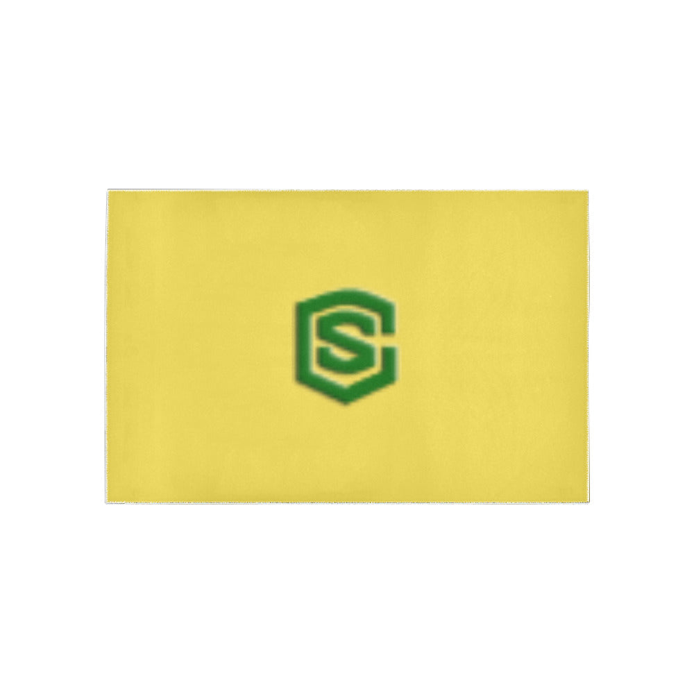 Yellow Area Rug Green Logo Area Rug 5' x 3.2'