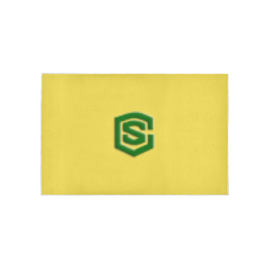 Yellow Area Rug Green Logo Area Rug 5' x 3.2'