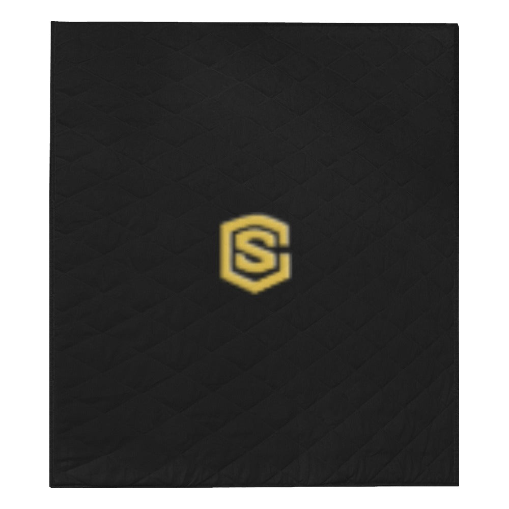 BLACK CISTOM QUILT GOLD LOGO Custom Quilt 70" x 80"