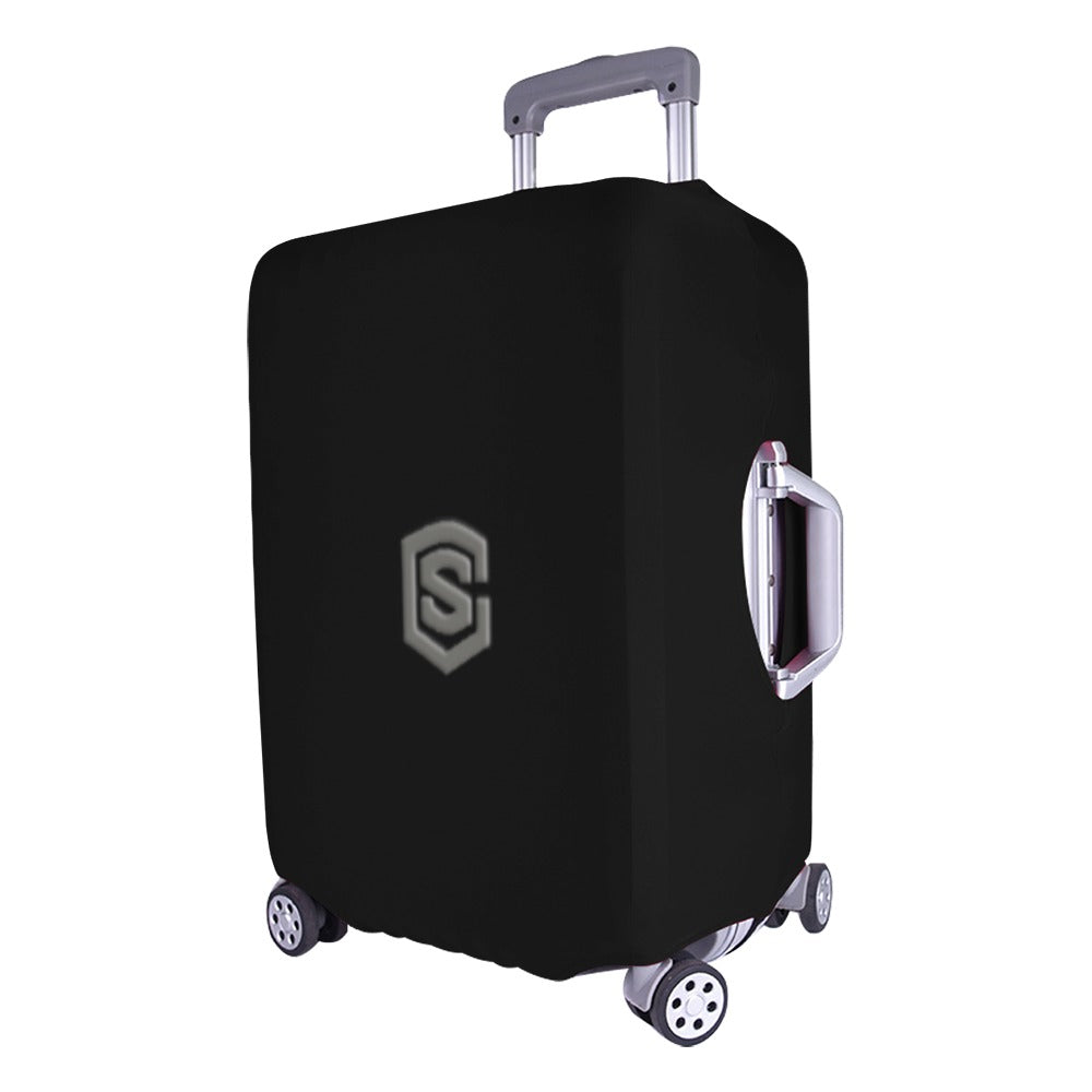 BLACK LUGGAGE COVER WITH GRAY LOGO Luggage Cover (Large Size) (26"-28")