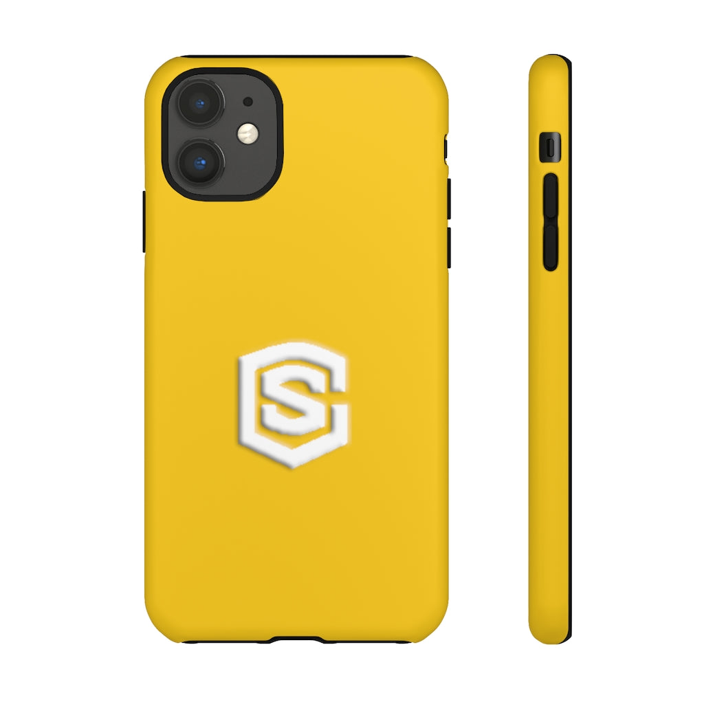 Yellow Tough Cases White Logo