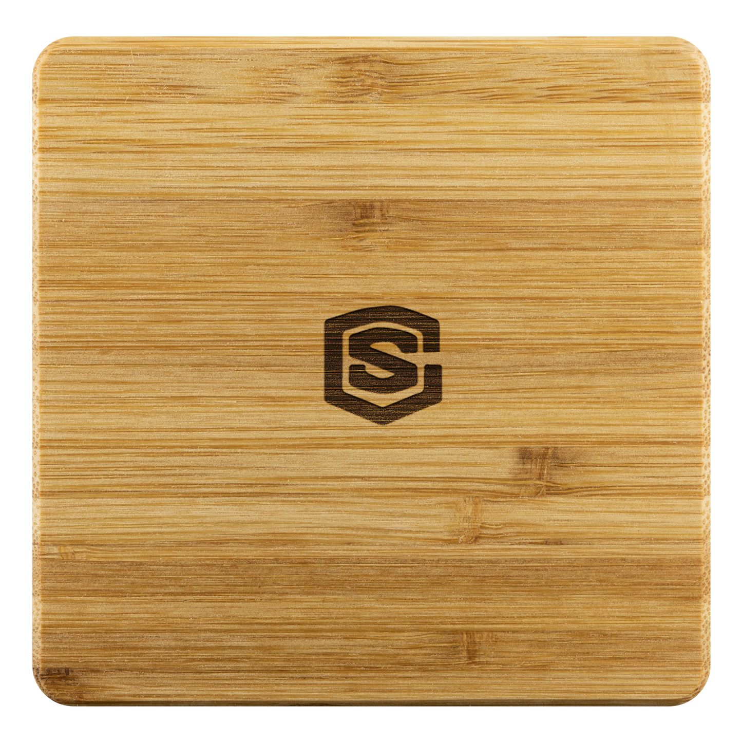 Bamboo Coaster WITH WHITE LOGO
