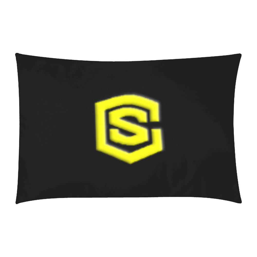 Black Duvet Cover Yellow Logo 3-Piece Bedding Set (1 Duvet Cover 86"x70"; 2 Pillowcases 20"x30")(One Side)