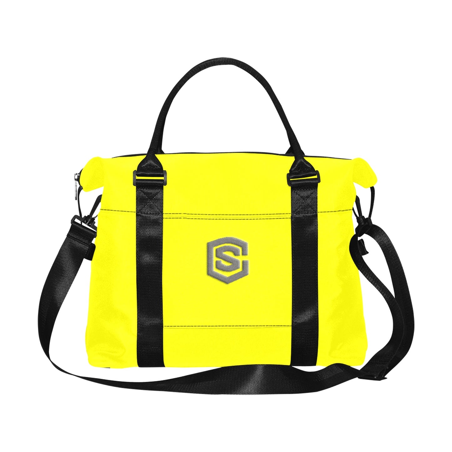 Yellow Large Capacity Duffle Bag With Grey Logo Large Capacity Duffle Bag(Model1715)