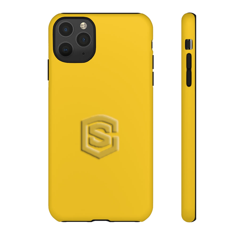 Yellow Tough Cases Gold Logo