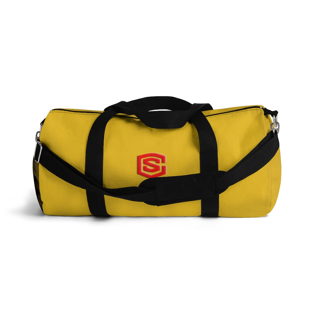 Yellow Duffel Bag Red Logo