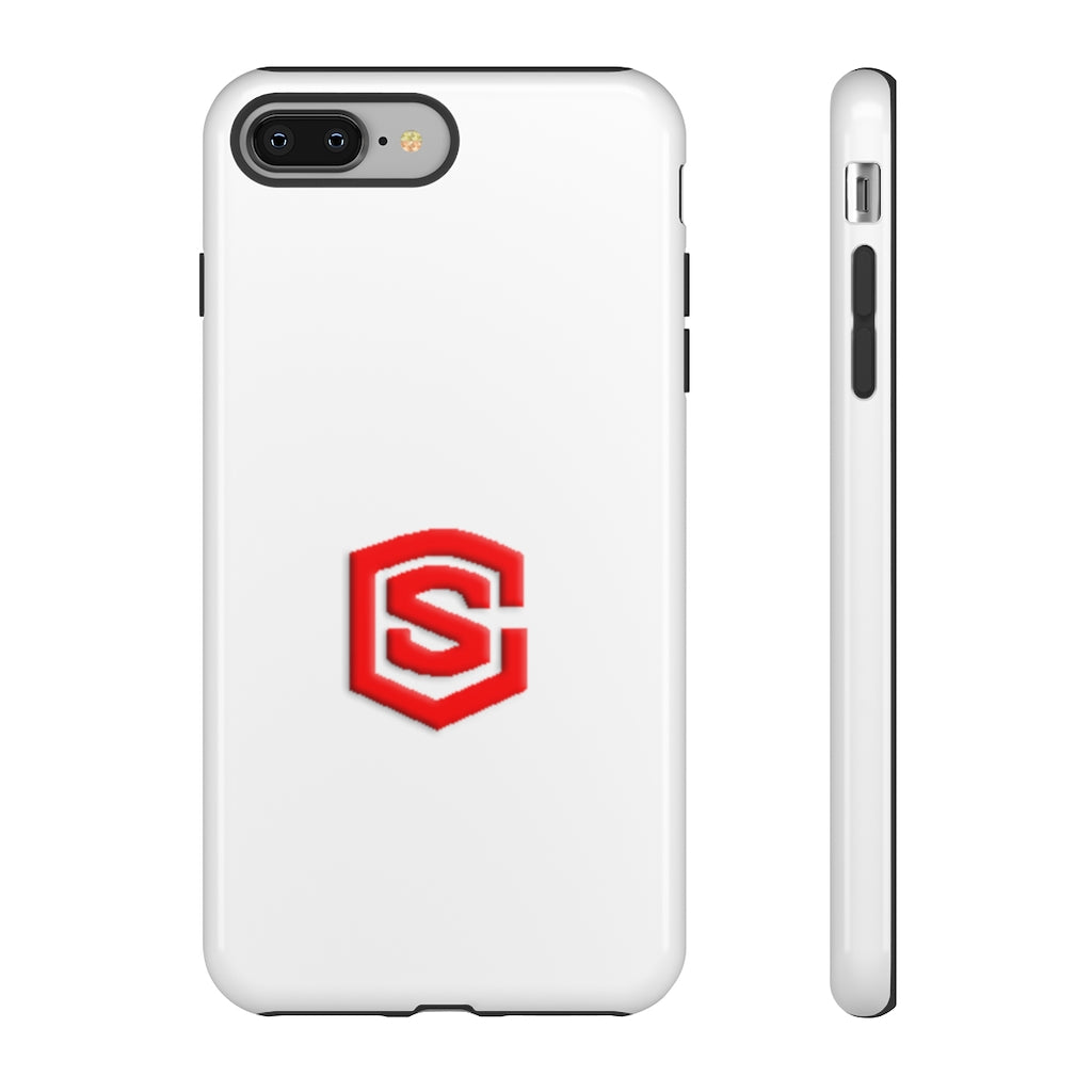 White Tough Cases Red Logo