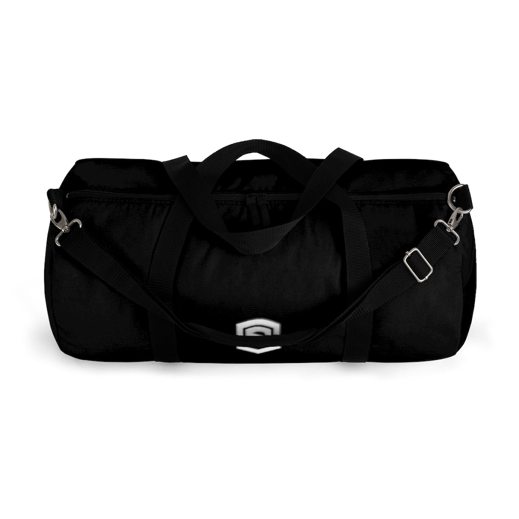 Black Duffel Bag White Logo