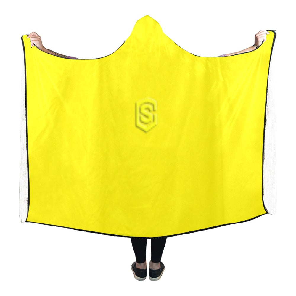 YELLOW Hooded Blanket WHITH YELLOW LOGO Hooded Blanket 80"x56"