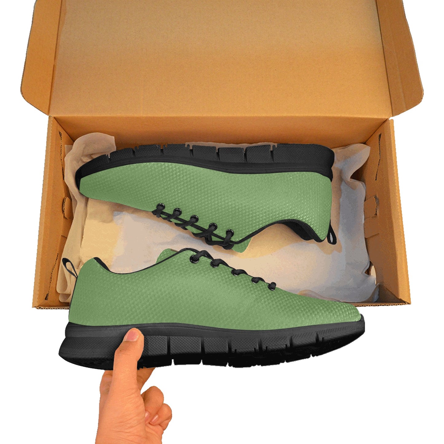 brown Men's Breathable Running Shoes (Model 055)