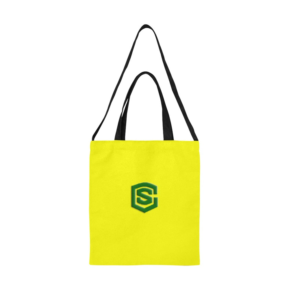 Yellow All Over Print Canvas Tote Bag With Green Logo All Over Print Canvas Tote Bag(Model1698)(Medium)