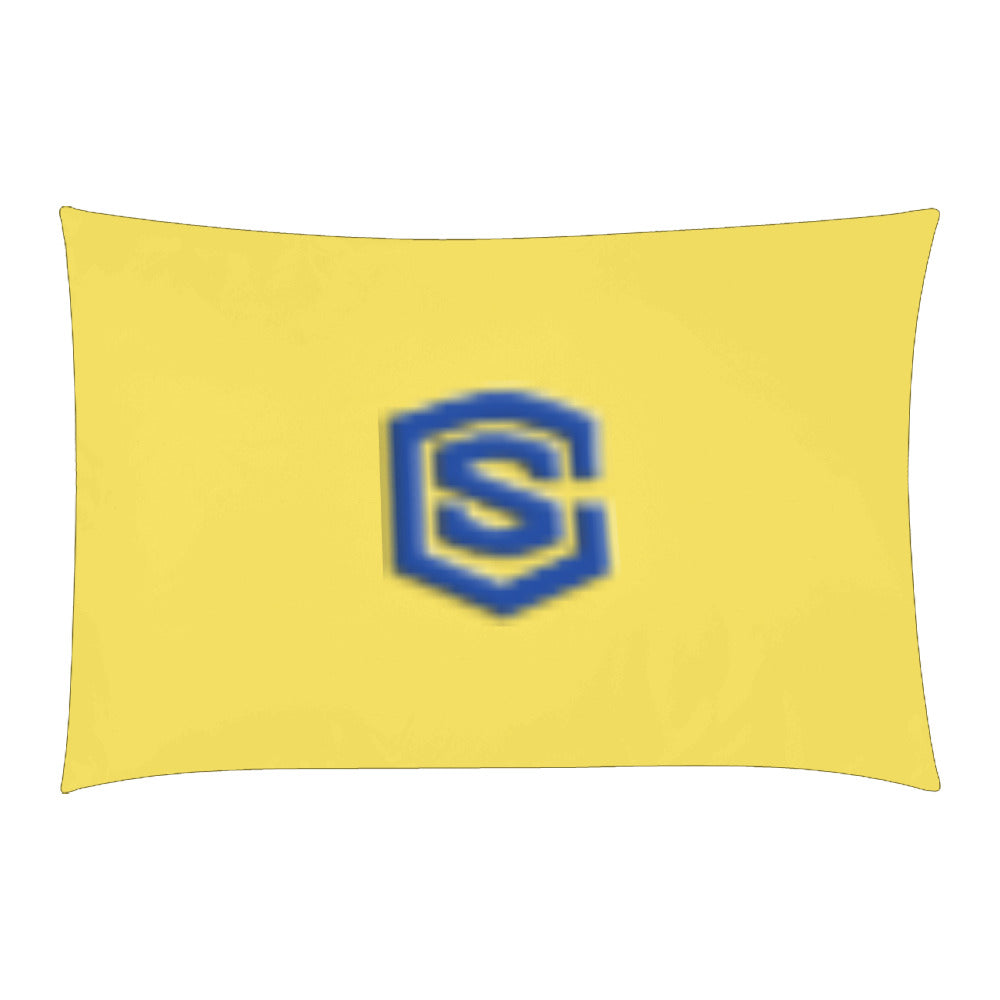 Yellow Duvet Cover Blue Logo 3-Piece Bedding Set (1 Duvet Cover 86"x70"; 2 Pillowcases 20"x30")(One Side)