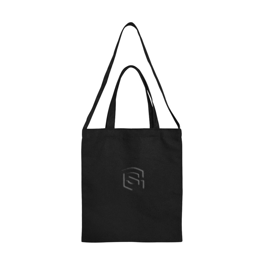Black All Over Print Canvas Tote Bag With Black Logo All Over Print Canvas Tote Bag(Model1698)(Medium)