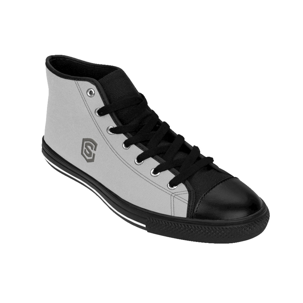 grey Men's High-top Sneakers Silver logo