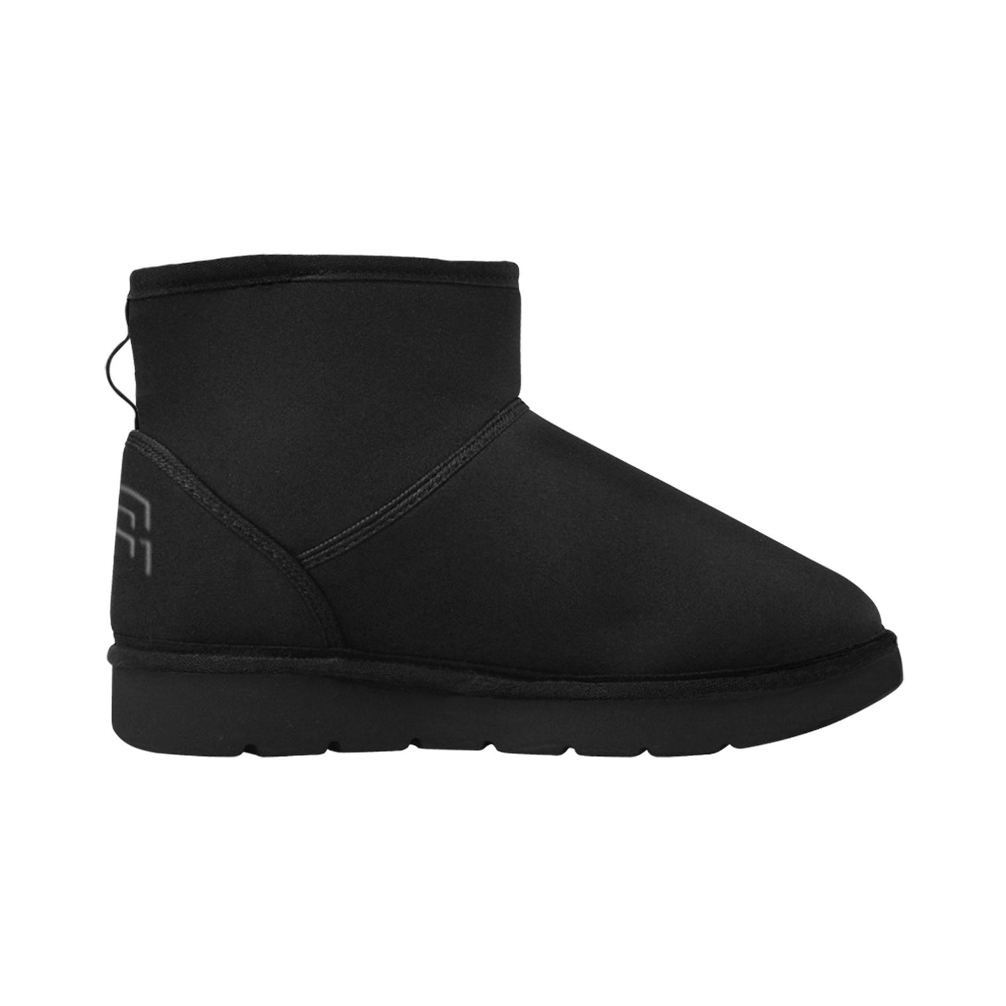 BLACK Low Top Men's Snow Boots WITH BLUE LOGO Low Top Men's Snow Boots (Model 049)