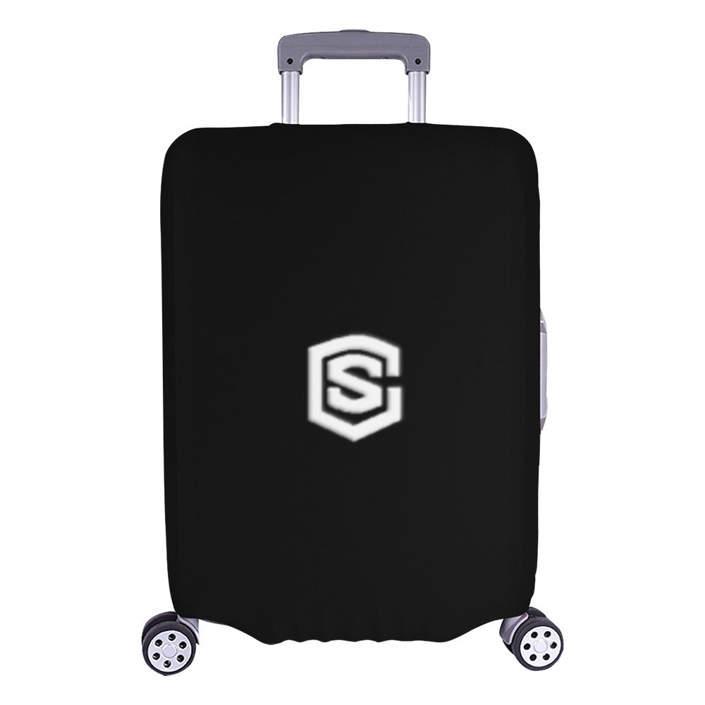 BLACK LUGGAGE COVER WHITE LOGO Luggage Cover (Large Size) (26"-28")