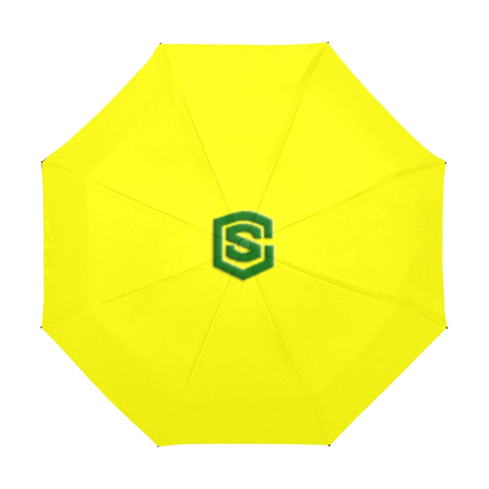 Yellow Anti-UV Automatic Umbrella With Green Logo Anti-UV Automatic Umbrella(Outside Printing)(Model U09)