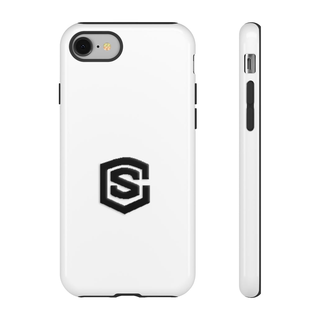 White Tough Cases Black Logo