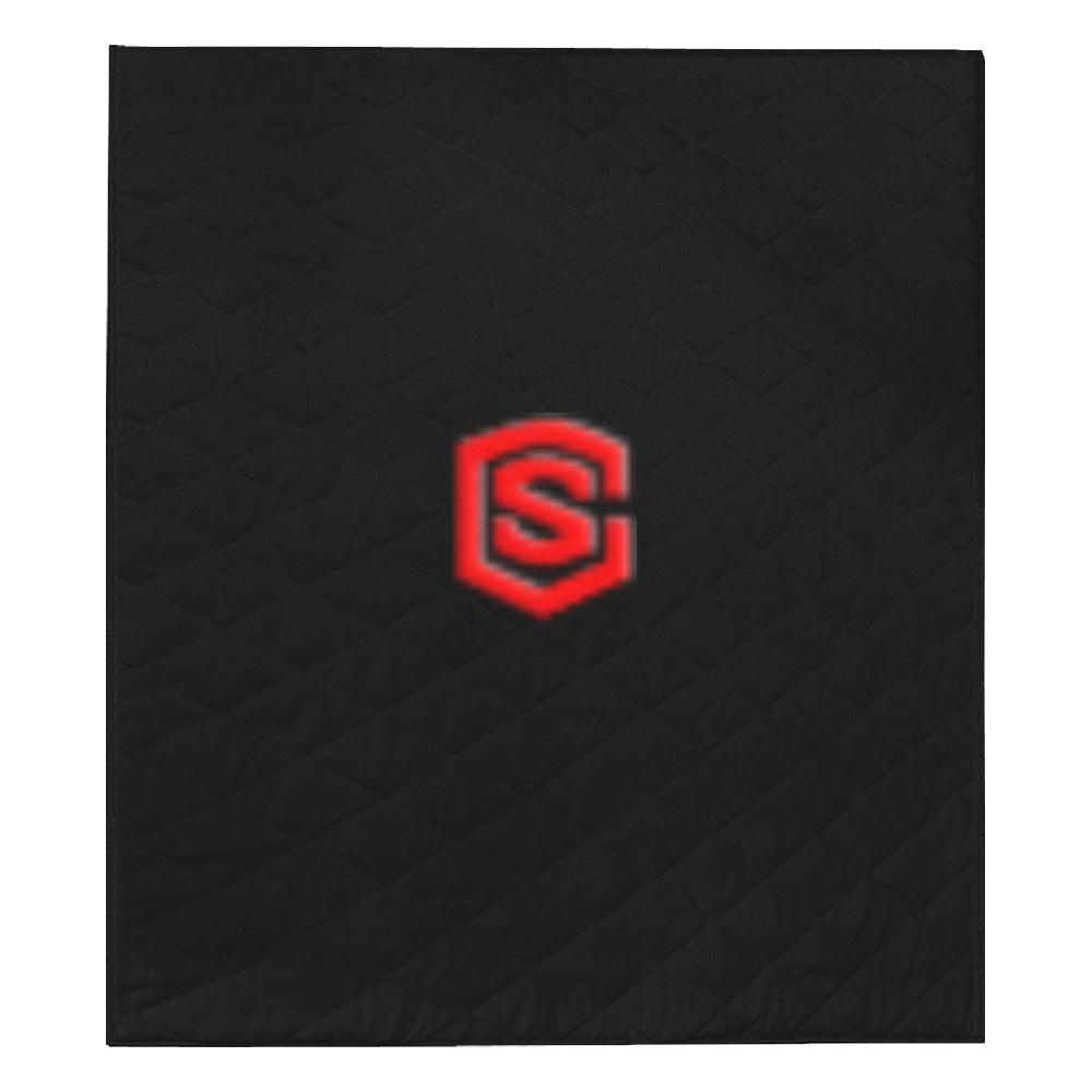 BLACK CISTOM QUILT RED LOGO Custom Quilt 70" x 80"