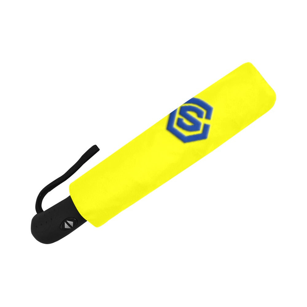 Yellow Anti-UV Automatic Umbrella With Blue Logo Anti-UV Automatic Umbrella(Outside Printing)(Model U09)