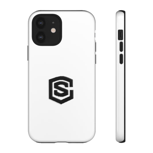 White Tough Cases Black Logo