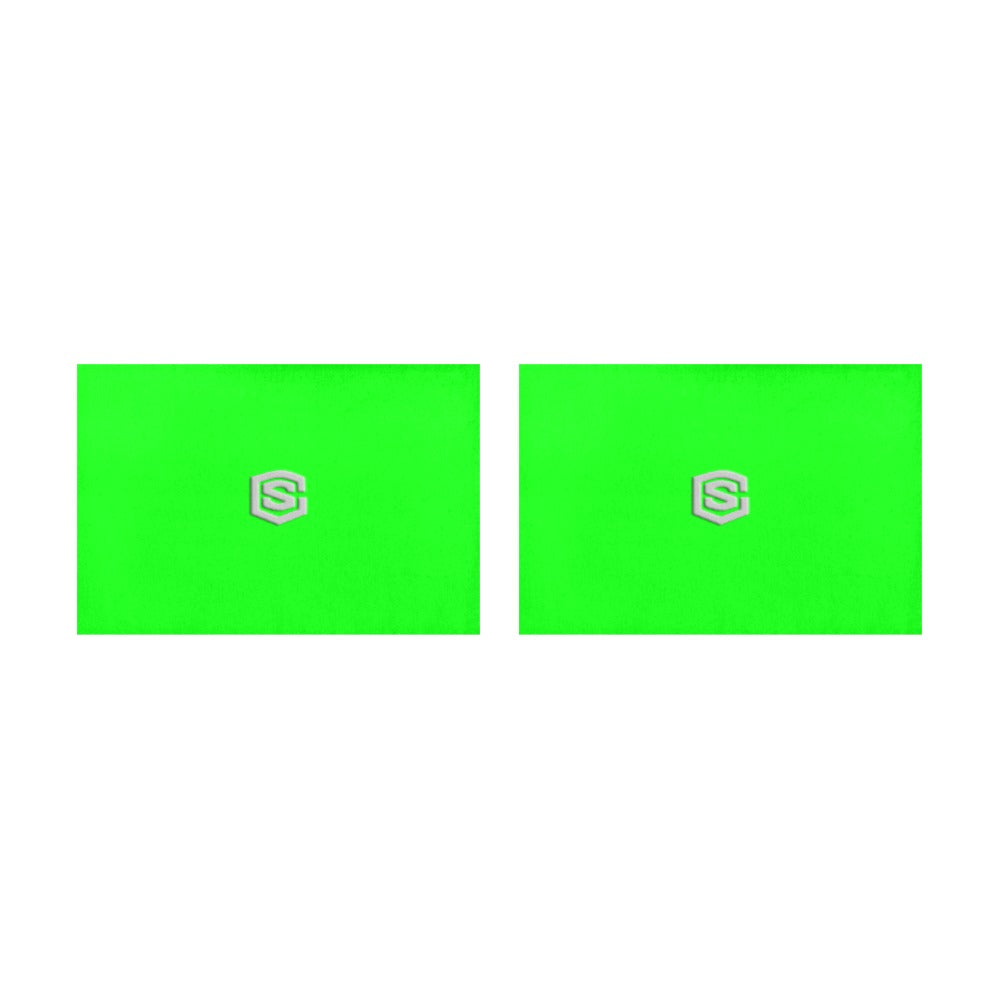 Green Placemats 12" x 18" With Silver Logo Placemats 12" x 18" (Set of 2)