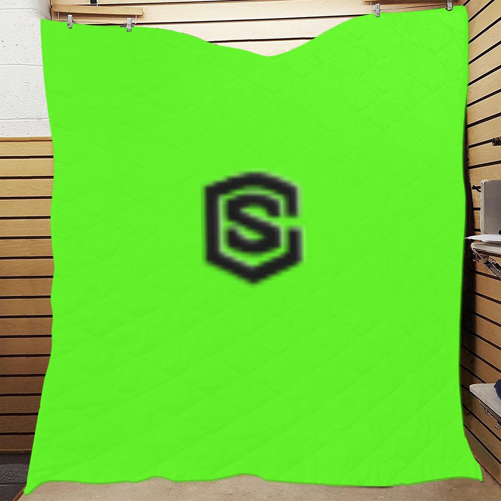 YELLOW CUSTOM QUILT BLACK  LOGO Custom Quilt  70" x 80"