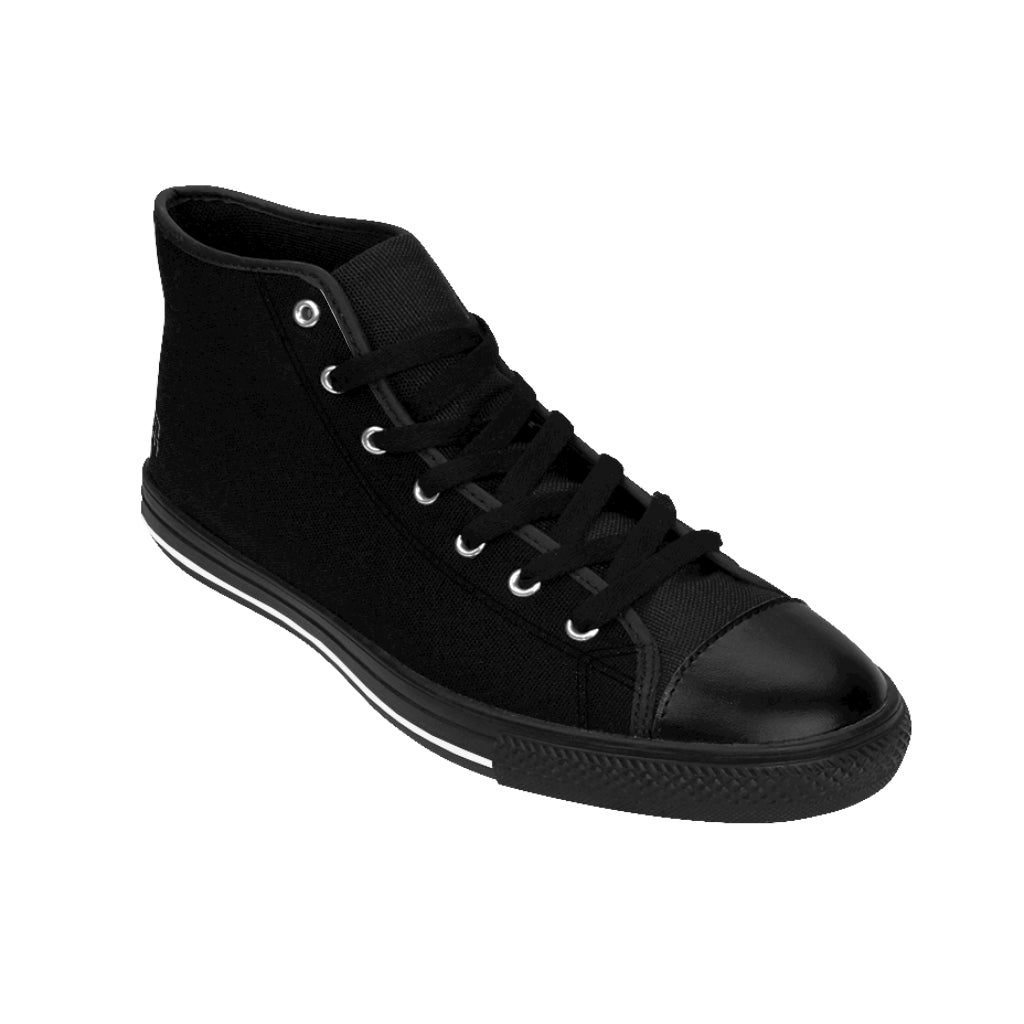 Black Women's High-top Sneakers Black logo