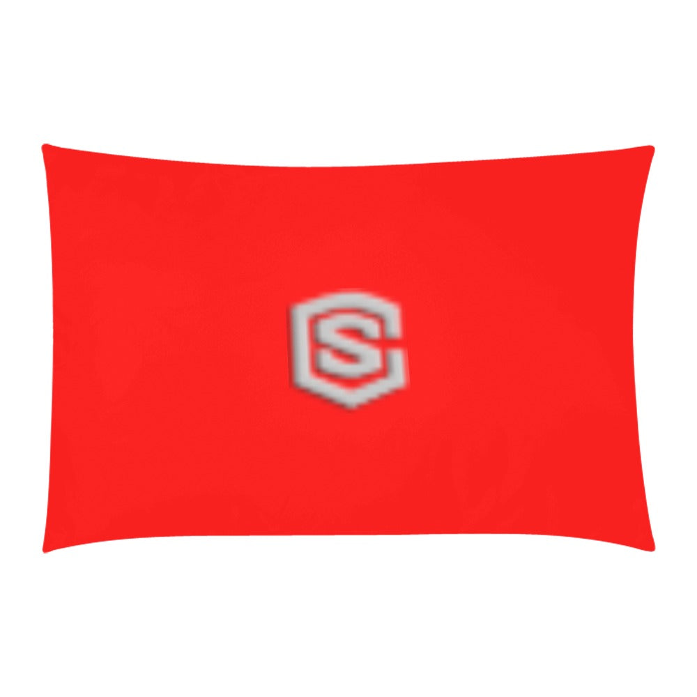 Red 3-Piece Bedding Set (1 Duvet Cover 86"x70"; 2 Pillowcases 20"x30")(One Side) wtih Silver Logo 3-Piece Bedding Set (1 Duvet Cover 86"x70"; 2 Pillowcases 20"x30")(One Side)