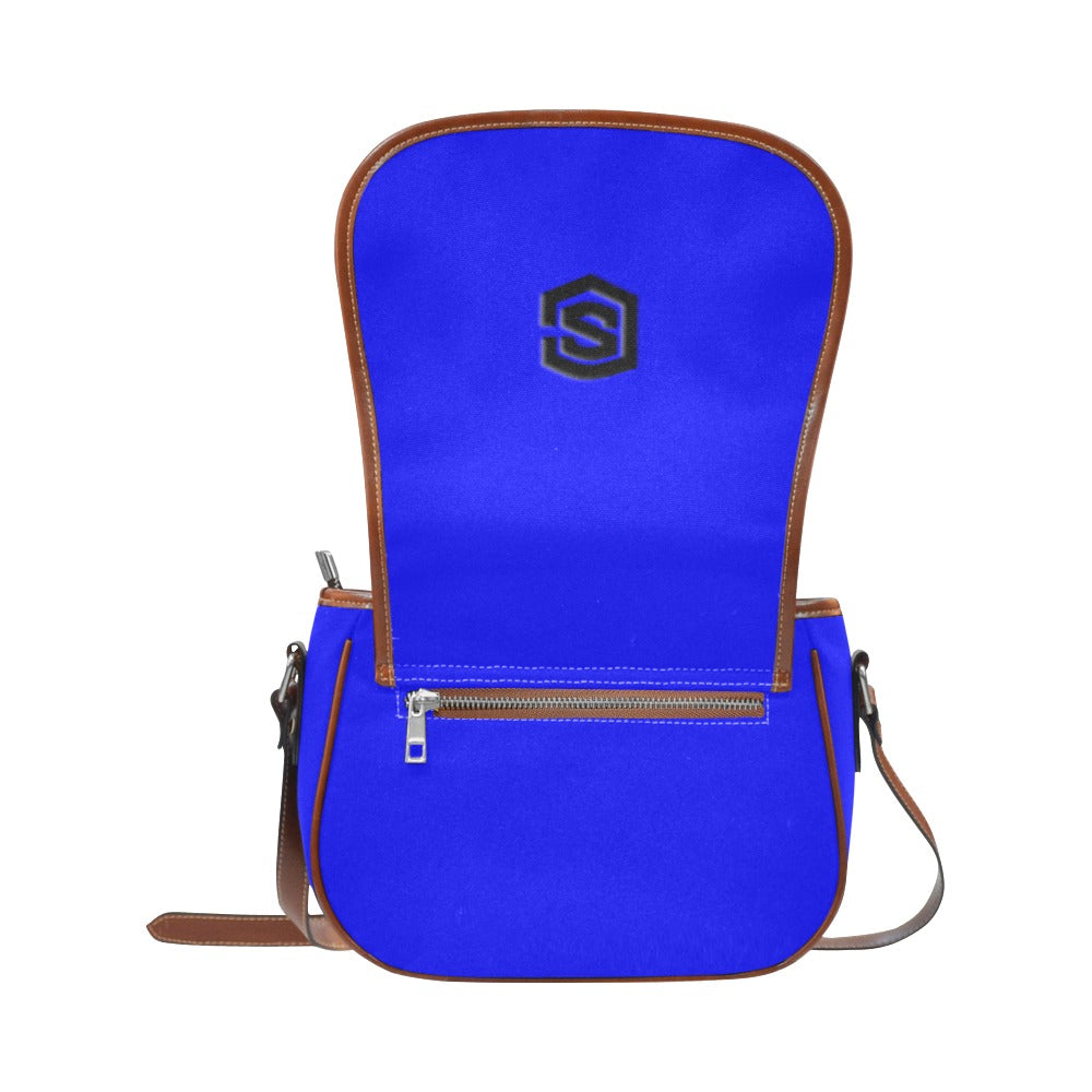 BLUE Saddle Bag WITH BLACK LOGO Saddle Bag (Model 1649) (Small)