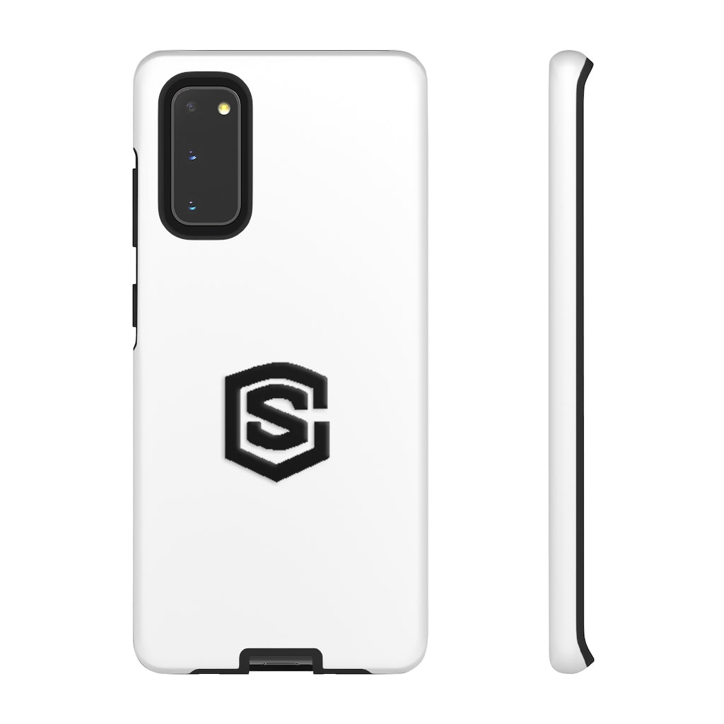 White Tough Cases Black Logo