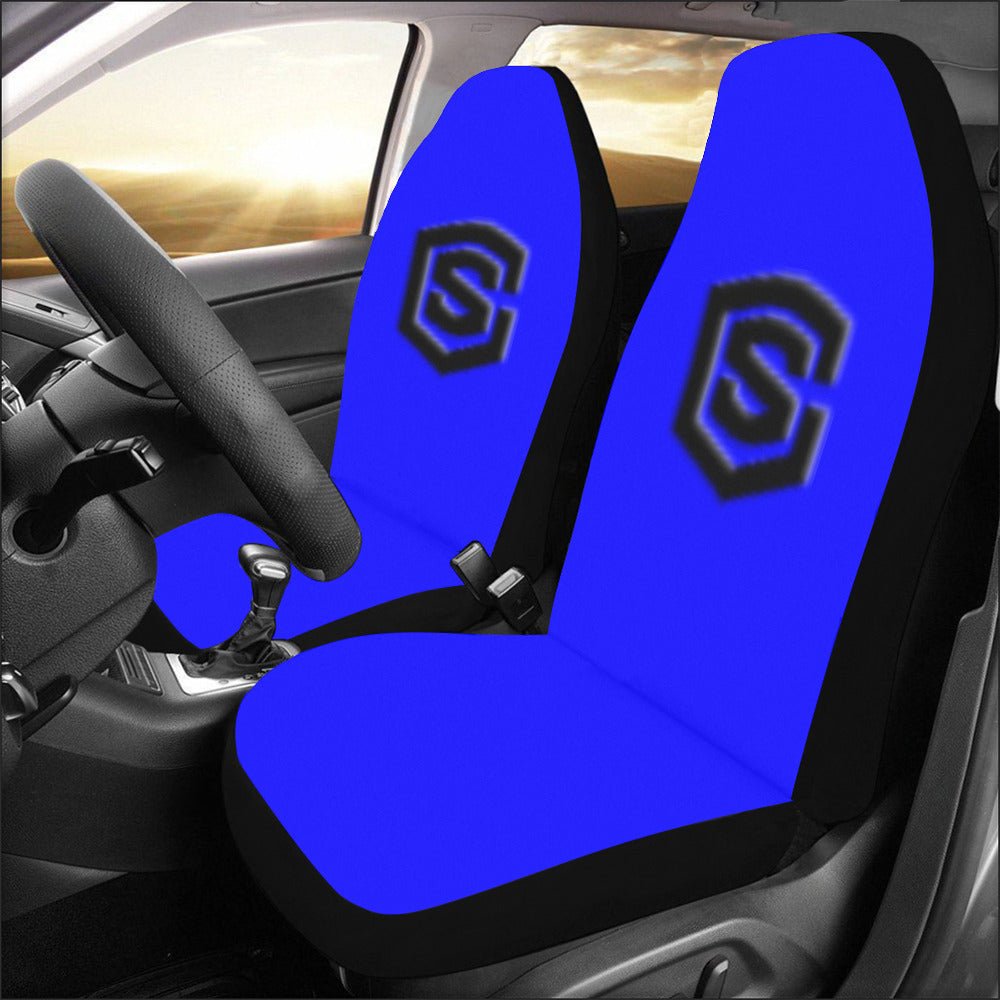Blue Car Seat Covers Black Logo Car Seat Covers (Set of 2)