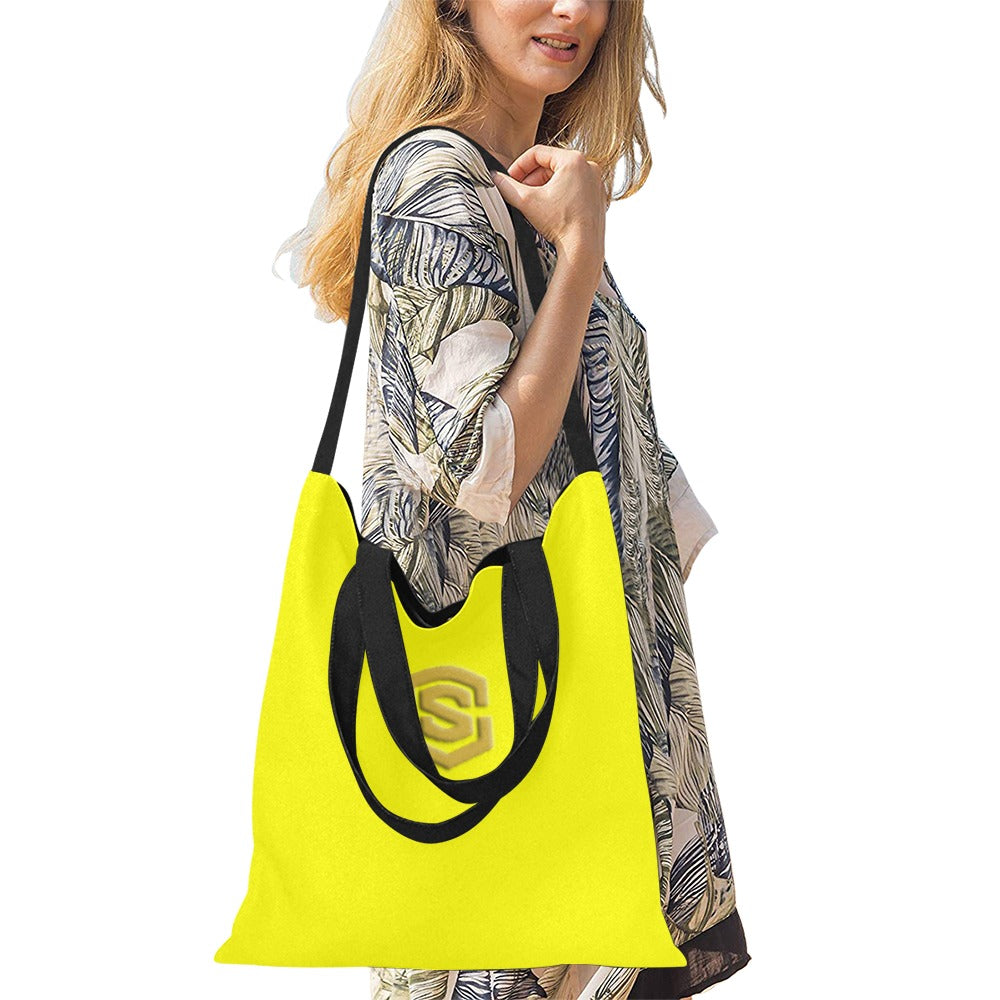 Yellow All Over Print Canvas Tote Bag With Gold Logo All Over Print Canvas Tote Bag(Model1698)(Medium)