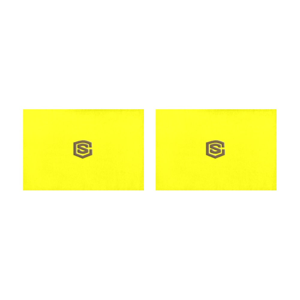 Yellow Placemats 12" x 18" With Brown Logo Placemats 12" x 18" (Set of 2)