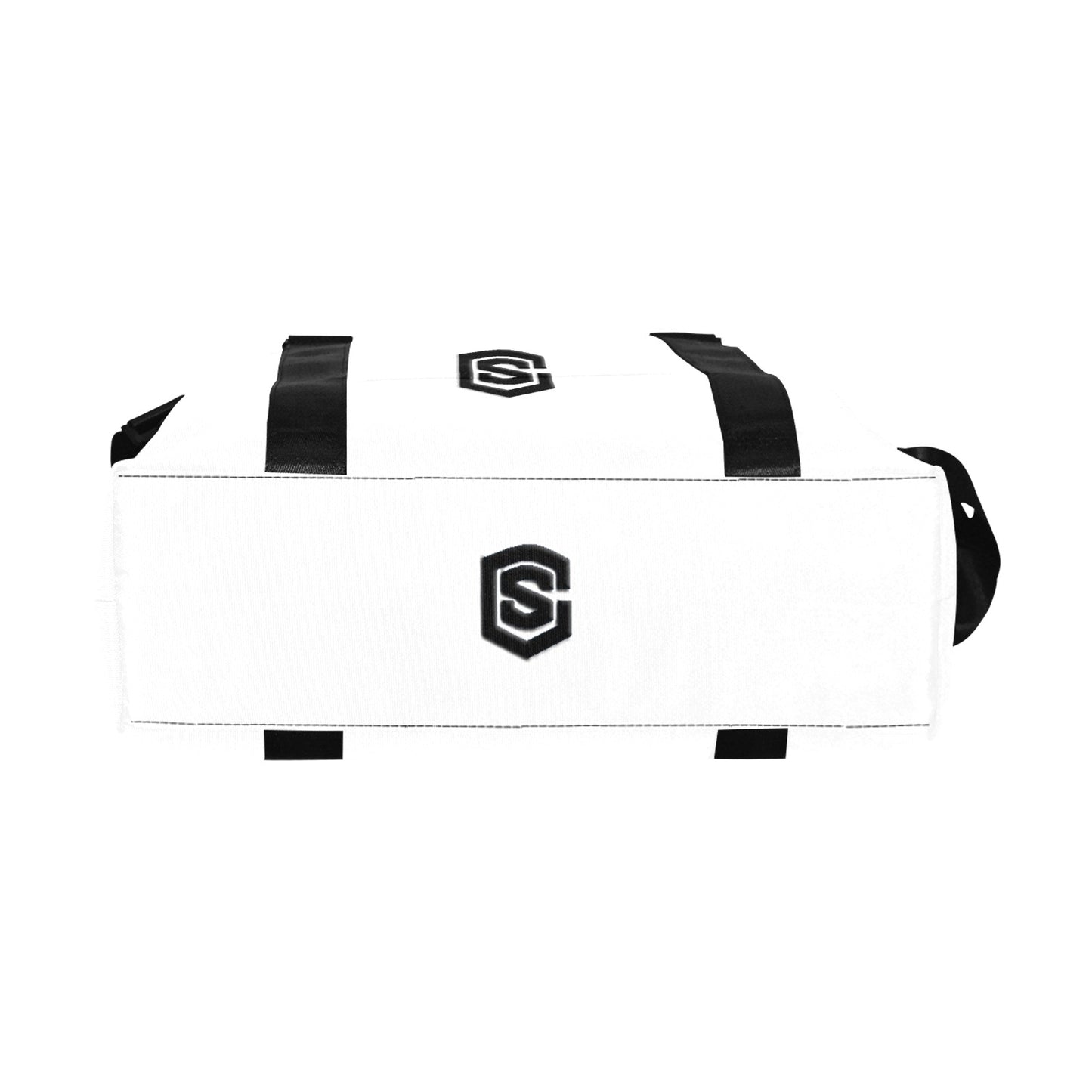 White Large Capacity Duffle Bag With Black Logo Large Capacity Duffle Bag(Model1715)