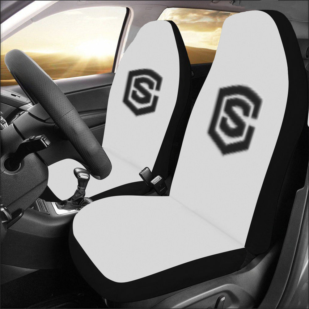 Grey Car Seat Covers Black Logo Car Seat Covers (Set of 2)