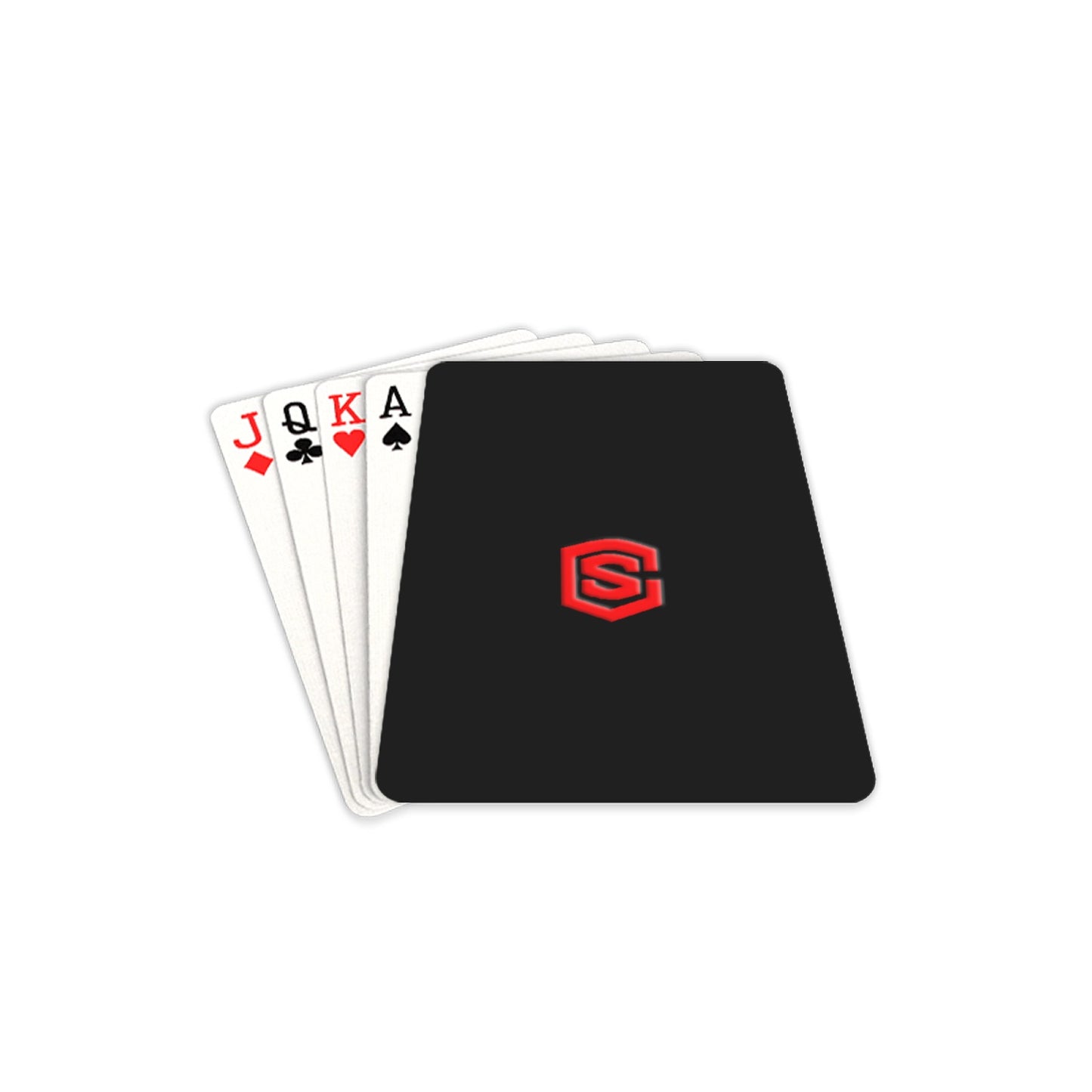 BLACK PLAYING CARD RED LOGO Custom Funny Card 2.5"x3.5"
