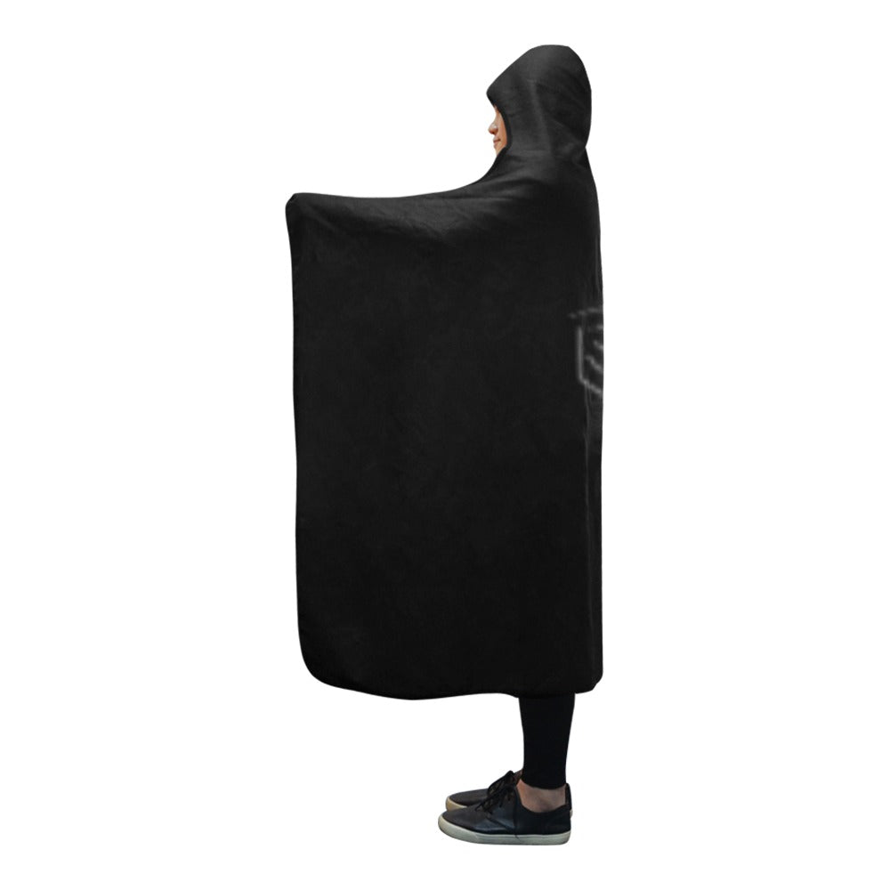 BLACK Hooded Blanket WHITH BLACK LOGO Hooded Blanket 80"x56"