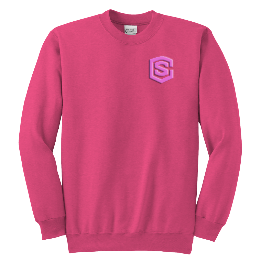 Youth Crewneck Sweatshirt WITH PINK LOGO
