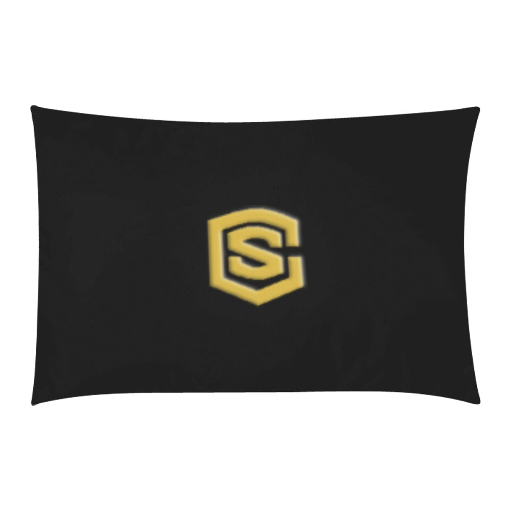 Black 3-Piece Bedding Set (1 Duvet Cover 86"x70"; 2 Pillowcases 20"x30")(One Side) wtih Gold Logo 3-Piece Bedding Set (1 Duvet Cover 86"x70"; 2 Pillowcases 20"x30")(One Side)
