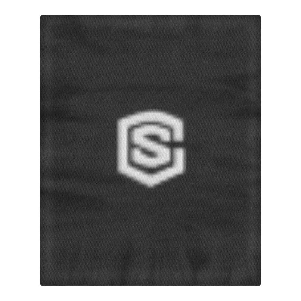 Black 3-Piece Bedding Set (1 Duvet Cover 86"x70"; 2 Pillowcases 20"x30")(One Side) wtih Silver Logo 3-Piece Bedding Set (1 Duvet Cover 86"x70"; 2 Pillowcases 20"x30")(One Side)