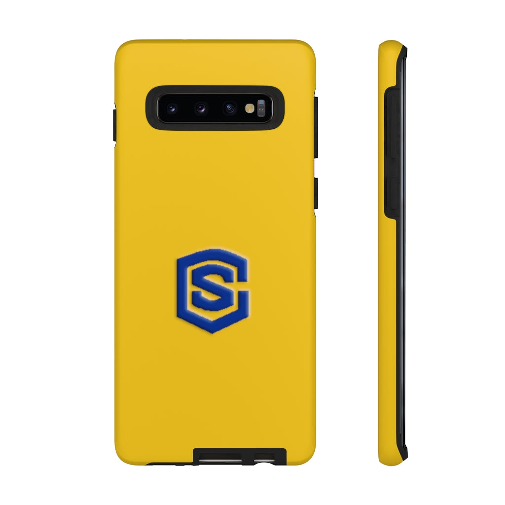 Yellow Tough Cases Blue Logo